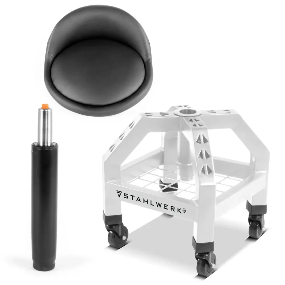 Rangement professionnel Tabouret d'atelier à hauteur d'acierworks à hauteur en acier VWH-300 ST avec élancé compartiment d...
