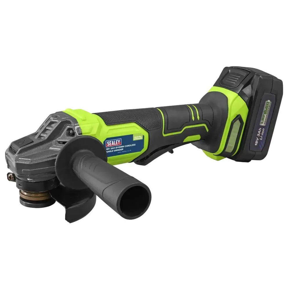 Sealey CP401LIHV 18V Angle Grinder 115mm 1 x 3Ah lithium-ion battery & 2.4A mains charger storage case