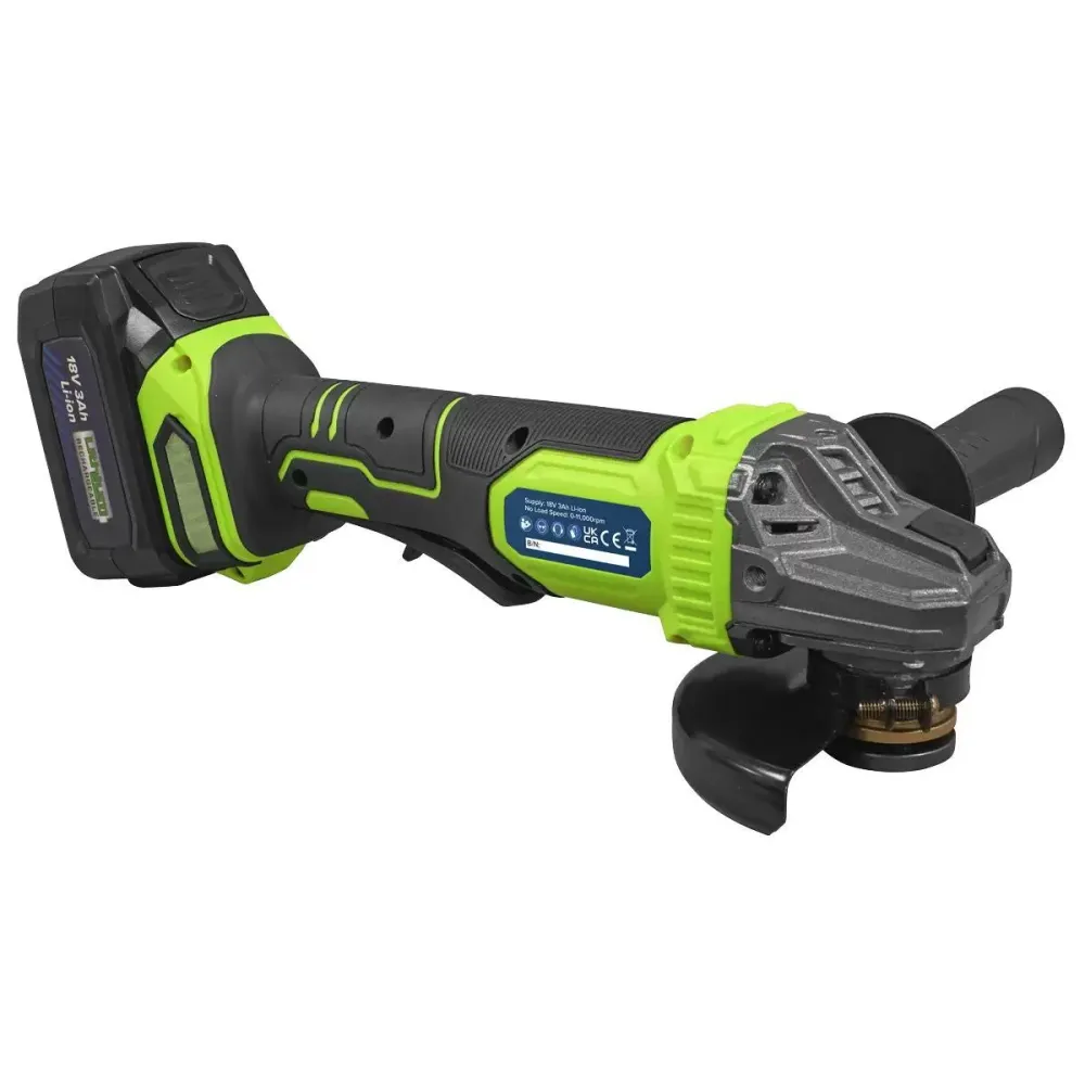 Sealey CP401LIHV 18V Angle Grinder 115mm 1 x 3Ah lithium-ion battery & 2.4A mains charger storage case