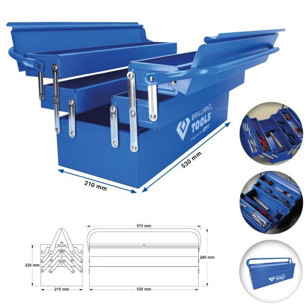 Brilliant Tools Boîte à outils pliante en métal BT150800 prendre à bas prix avec joints d'étanchéité