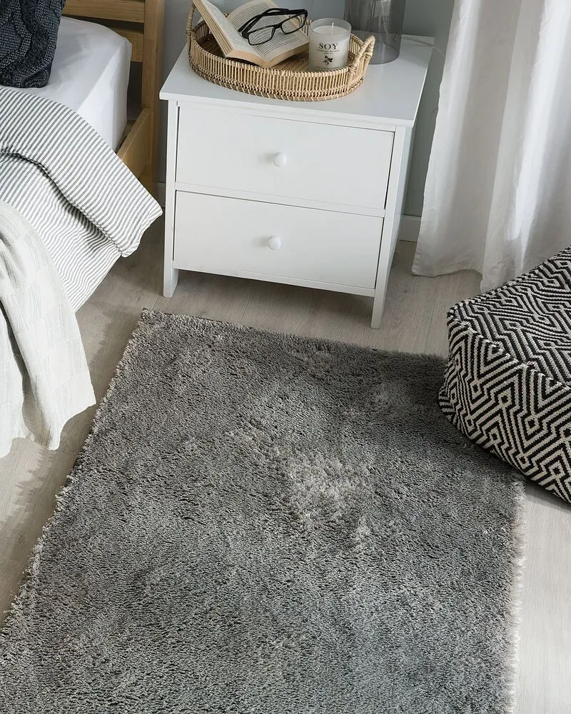 Vloerkleed tissu synthétique lichtgrijs 80 x 150 cm EVREN