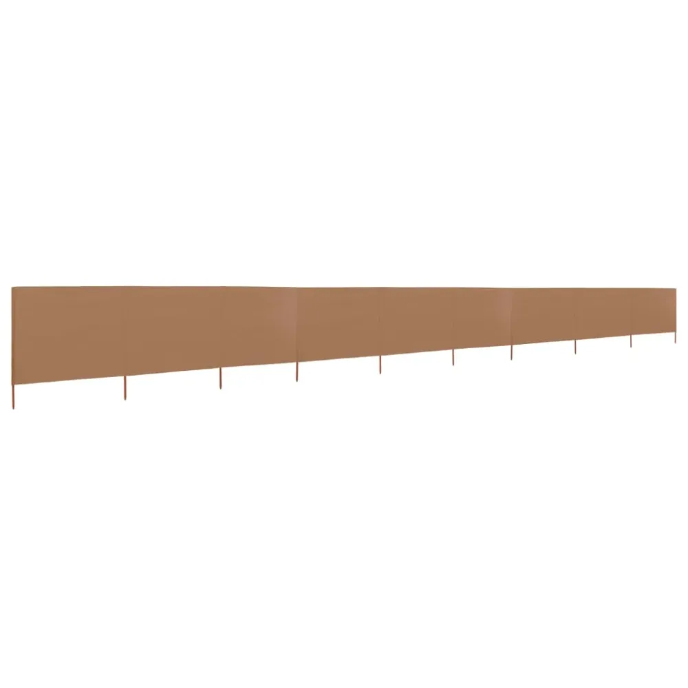Brises-vue paravent 9 panneaux tissu 1200 x 160 cm taupe 02_0008864
