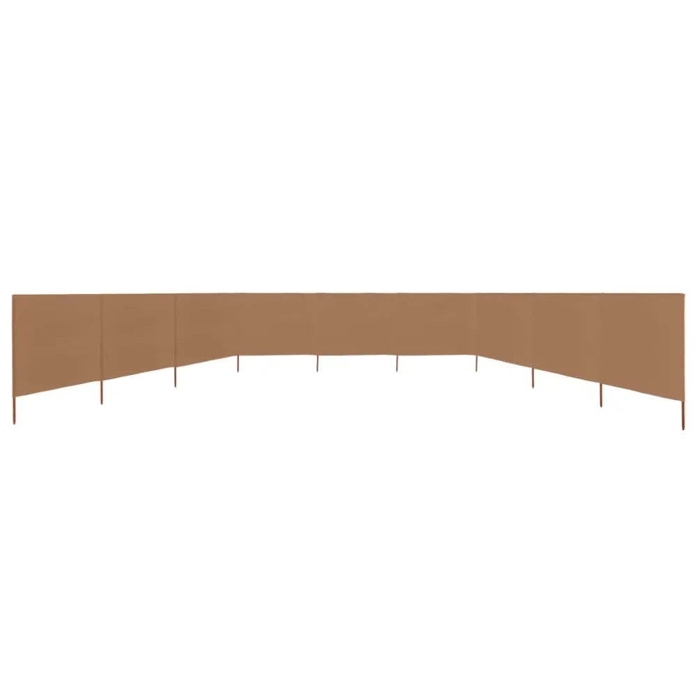 Brises-vue paravent 9 panneaux tissu 1200 x 160 cm taupe 02_0008864