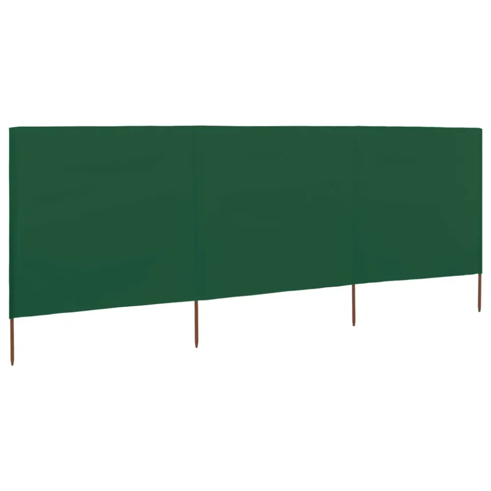 Brises-vue paravent 3 panneaux tissu 400 x 120 cm vert 02_0008805