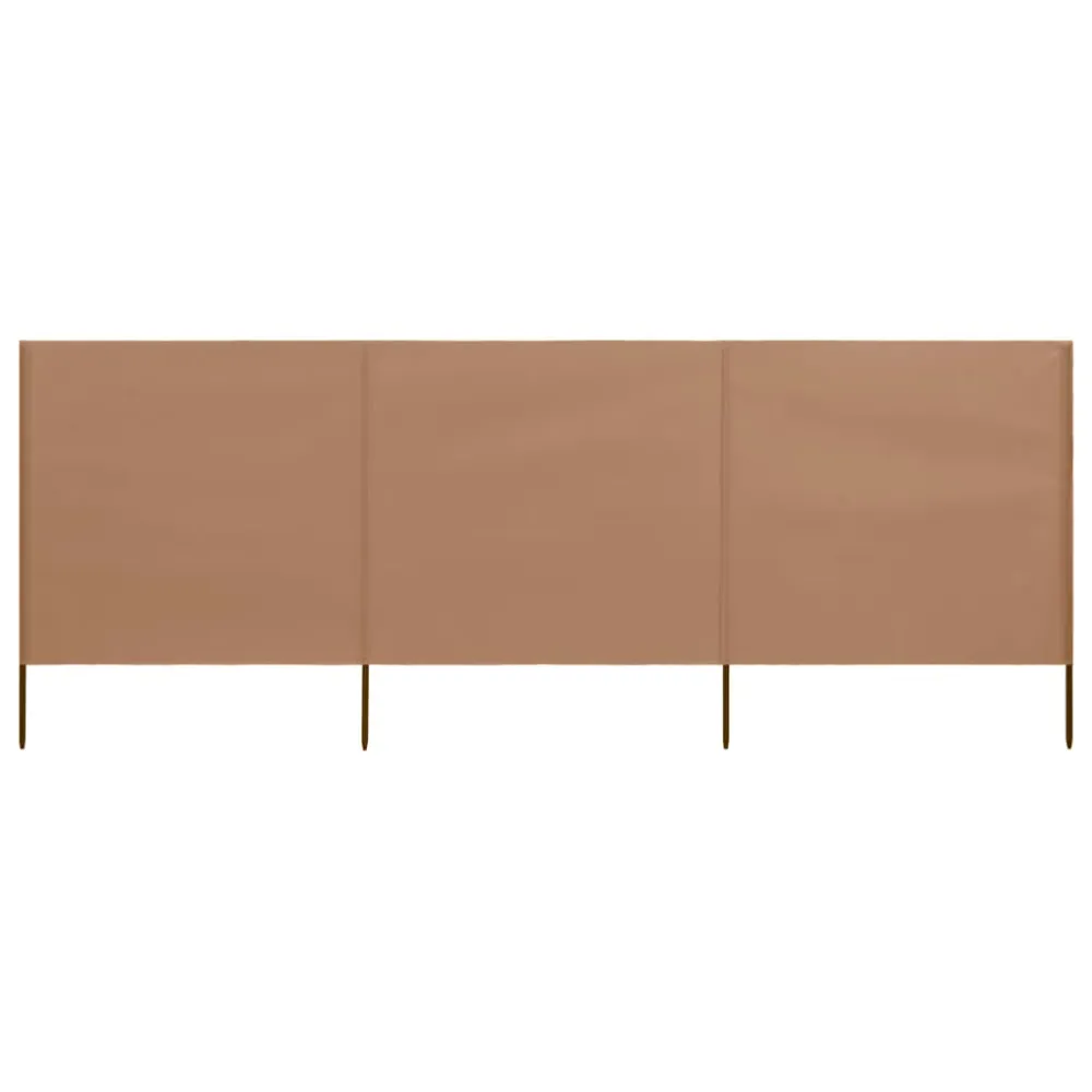 Brises-vue paravent 3 panneaux tissu 400 x 160 cm taupe 02_0008810
