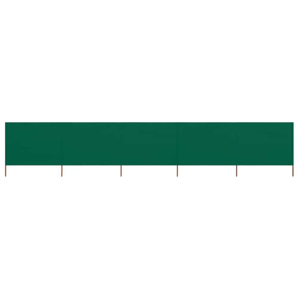 Brises-vue paravent 5 panneaux tissu 600 x 160 cm vert 02_0008829