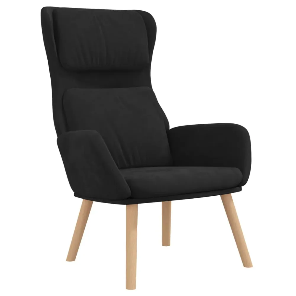 Fauteuil lounge chaise de canapé design actuel en velours noir DEC026747