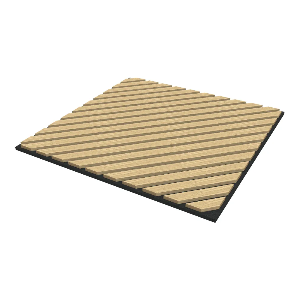 Lot de 4 panneaux acoustiques à lamelles en diagonale 1,44 m² effet chêne 03_0009862