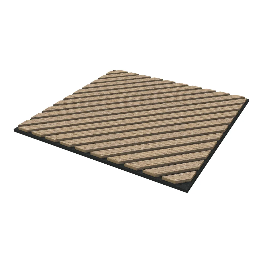 Lot de 4 panneaux acoustiques à lamelles en diagonale 1,44 m² effet noyer, net 03_0009866