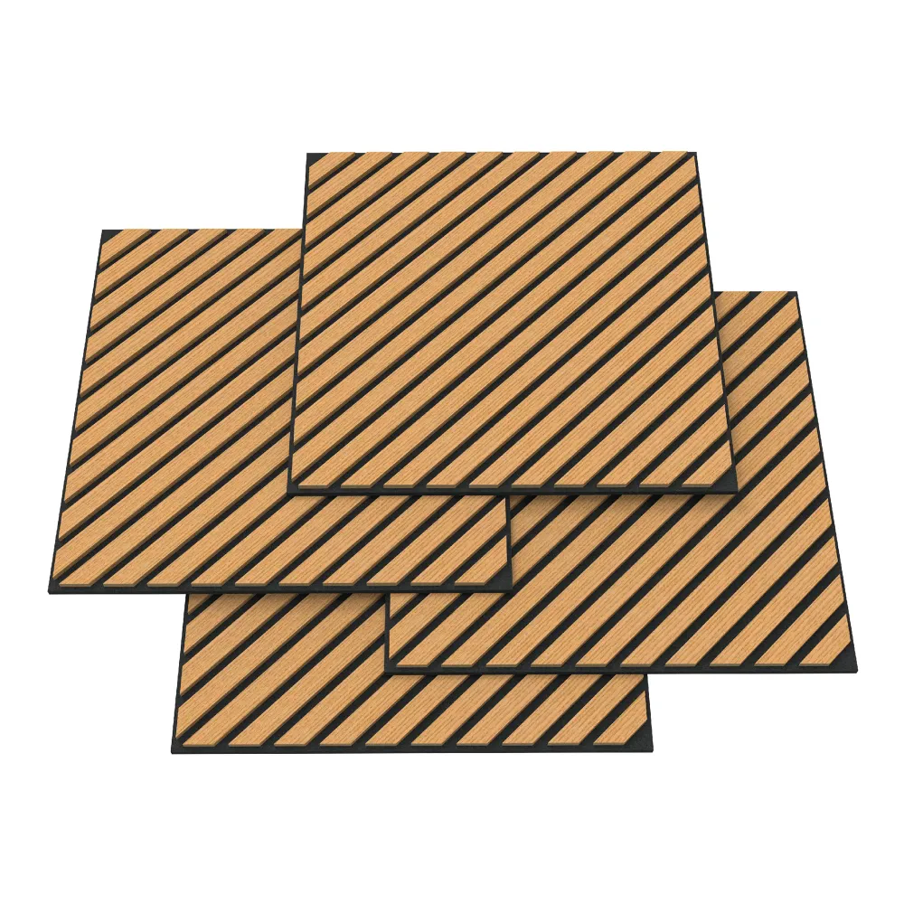 Lot de 8 panneaux acoustiques à lamelles en diagonale 2,88 m² effet chêne obscur 03_0009925