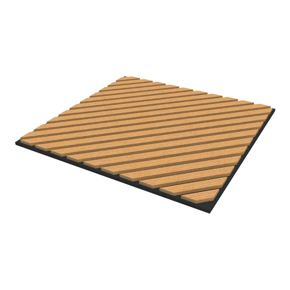 Lot de 8 panneaux acoustiques à lamelles en diagonale 2,88 m² effet chêne obscur 03_0009925