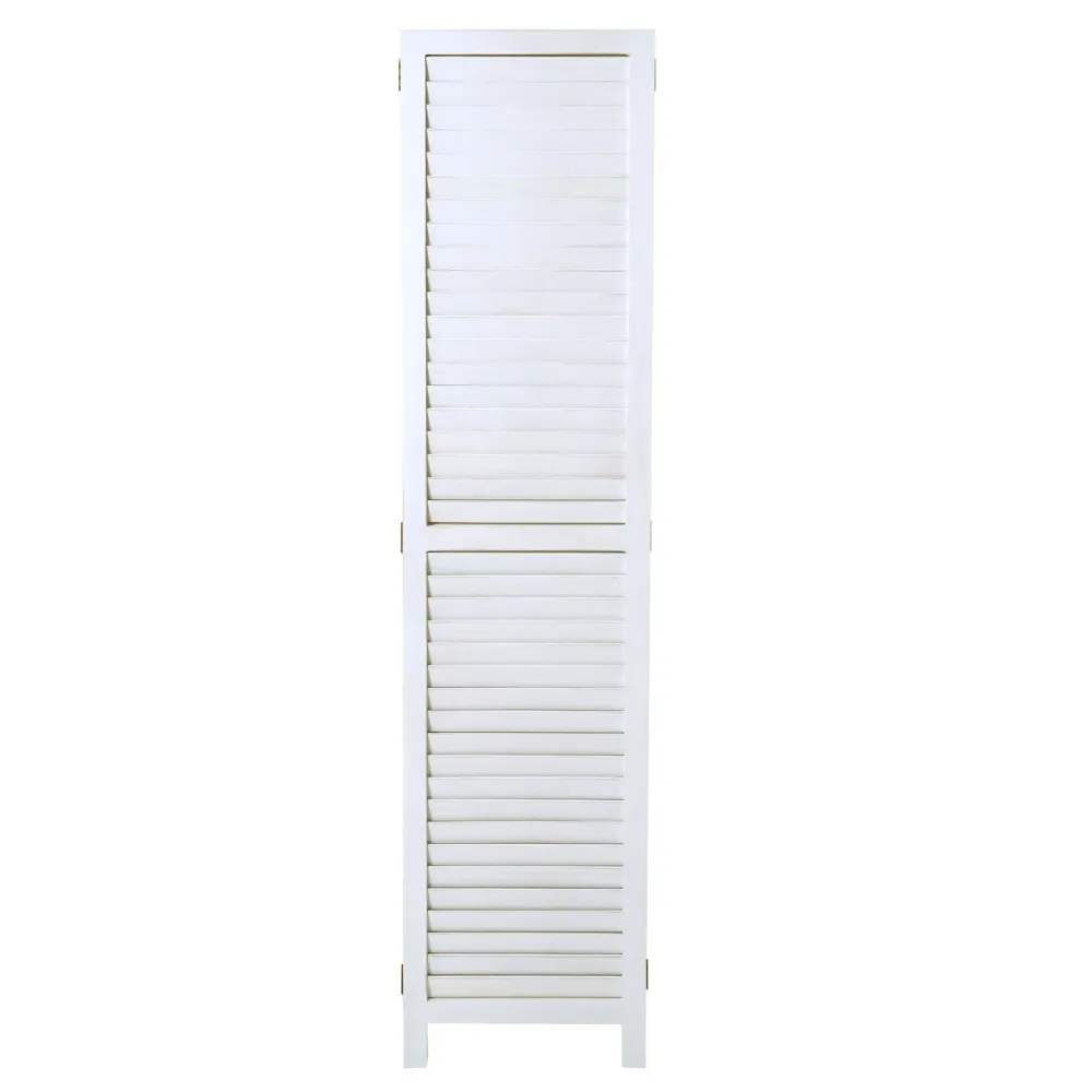 Paravent séparaeur de pièce 3 panneaux aspect ancien blanc 170 x 120 cm 04_0008028