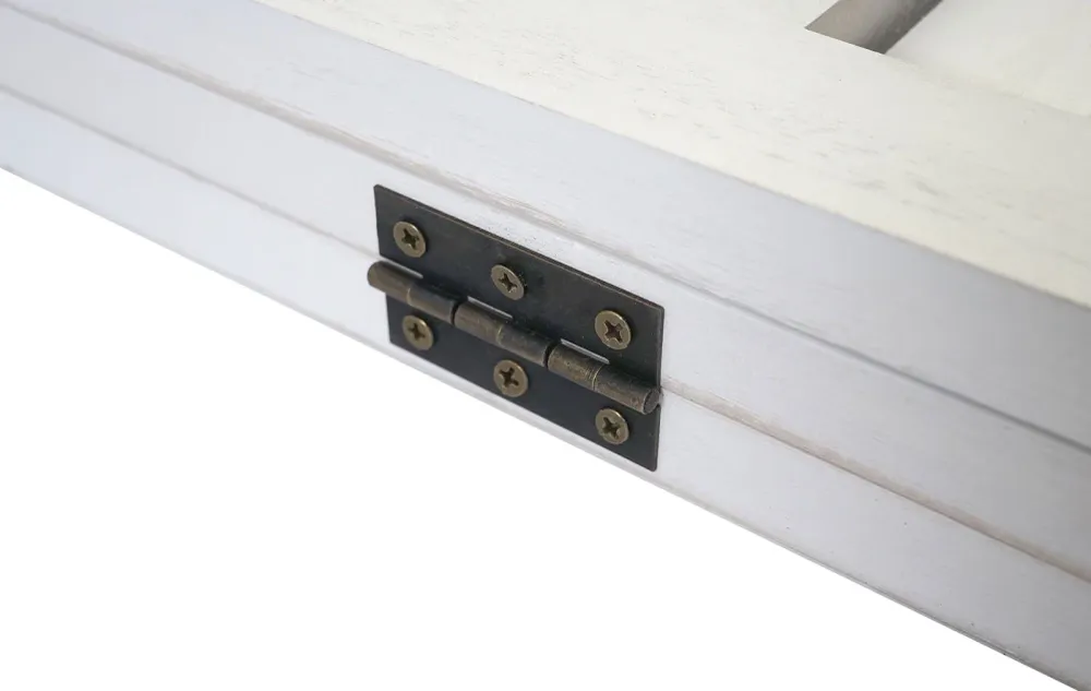 Paravent séparaeur de pièce 3 panneaux aspect ancien blanc 170 x 120 cm 04_0008028