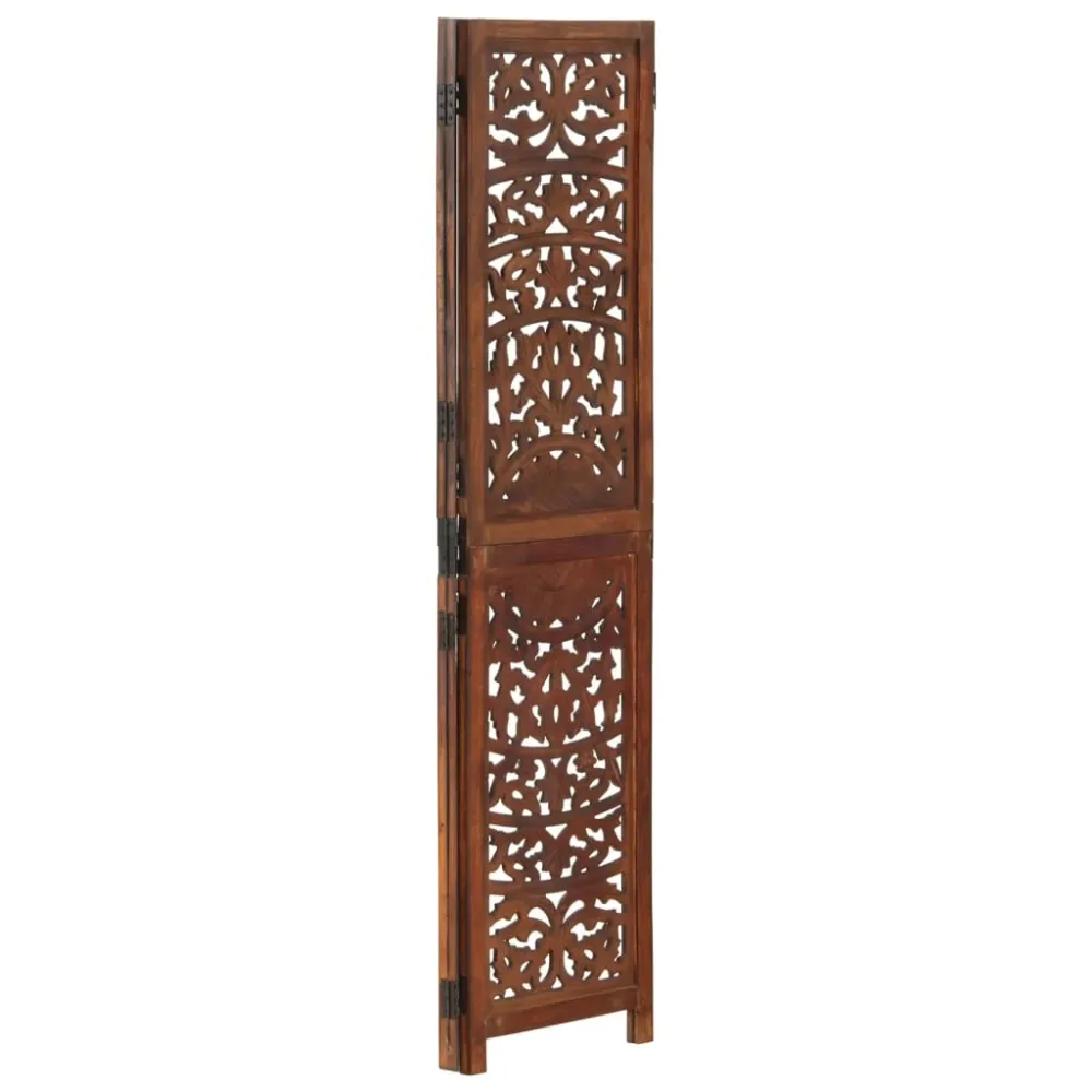 Paravent séparateur de pièce cloison 3 panneaux 120 x 165cm bois manguier marron DEC030774