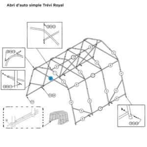 #8 (Royal) #12 (Monopente) Barre de porte 106 8/9''