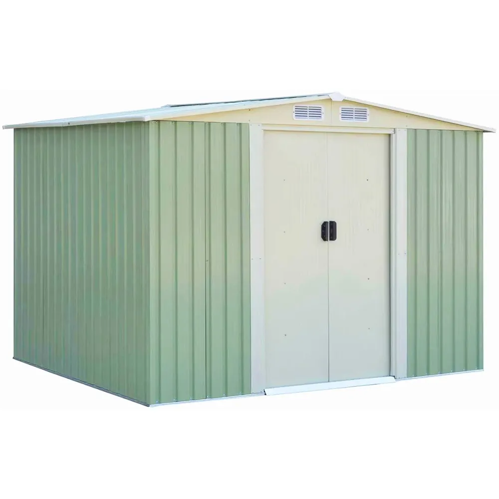 Abri de jardin pour stockage avec porte coulissante bouche d’ération toit galvanisé pour des charges lourdes abri de stock...
