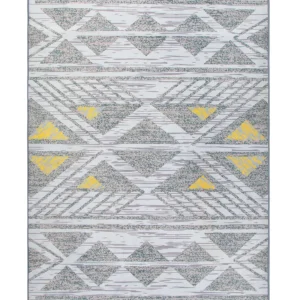 Area Rug 160 x 230 cm Grey Jaune vif KARGI