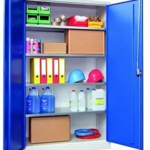 Armoire à portes battantes Pavoy 1950/500/1200 poignée rotative étagères galvanisées 31310-120-500-611 commander à bas prix