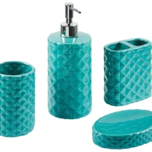 Badkamerset set van 4 keramiek bleu piscine GUATIRE