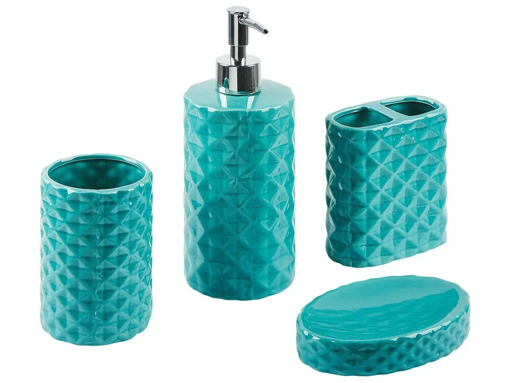 Badkamerset set van 4 keramiek bleu piscine GUATIRE