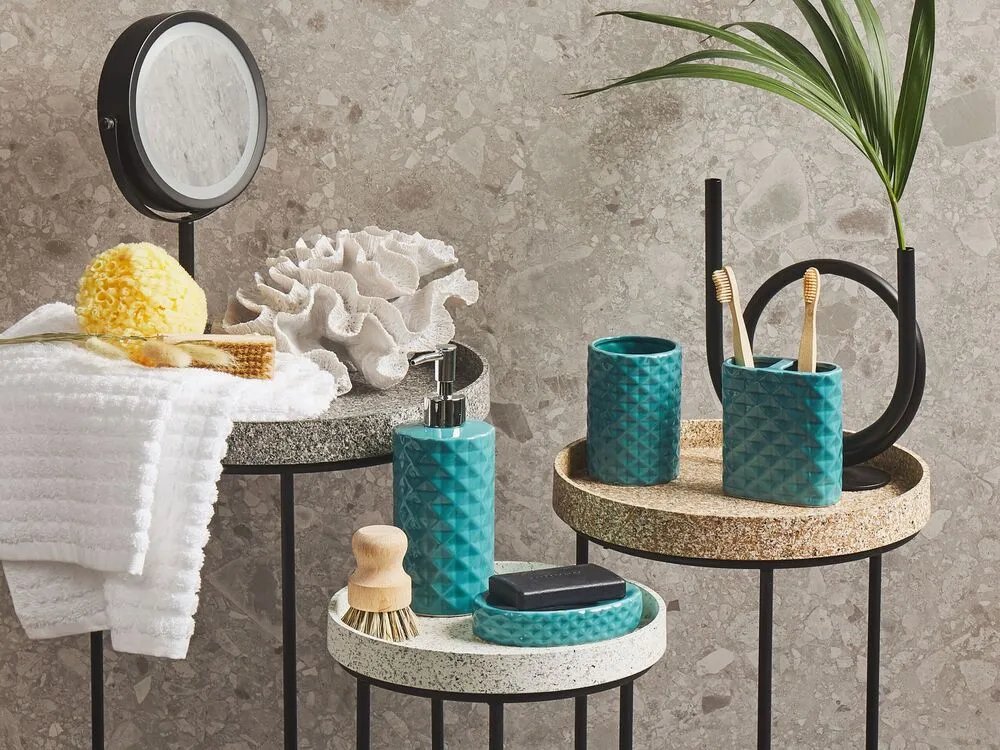 Badkamerset set van 4 keramiek bleu piscine GUATIRE
