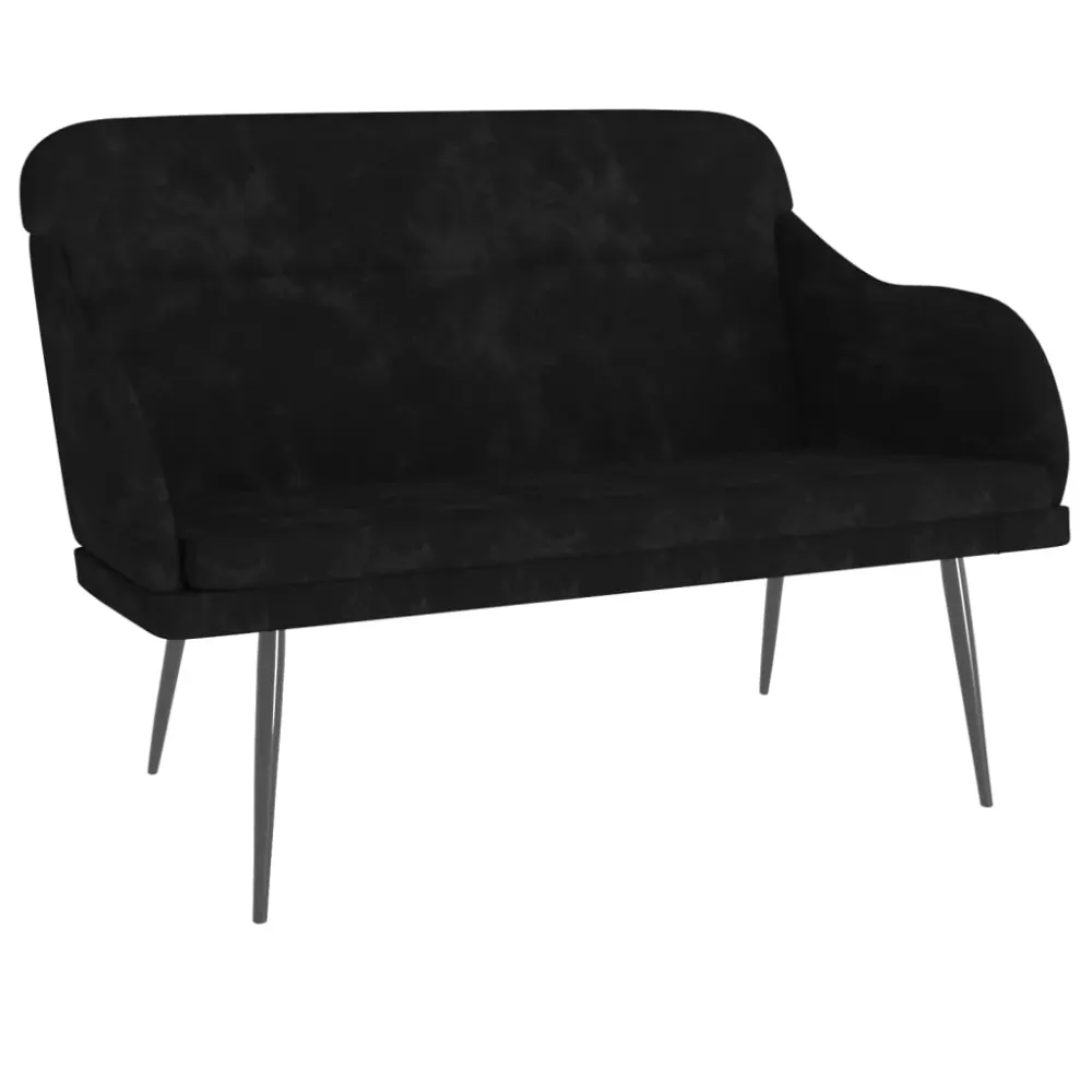 Banc banquette noir 110 x 76 x 80 cm velours 02_0010580