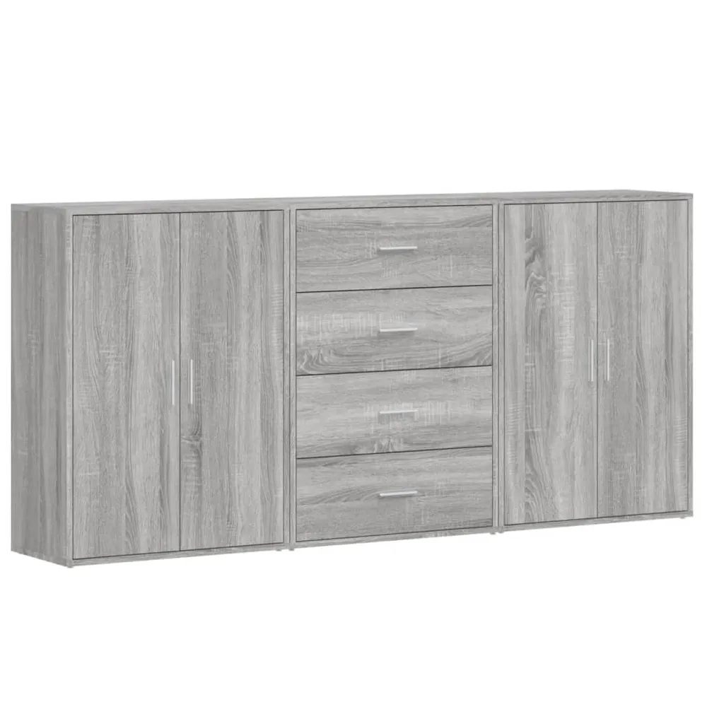 Buffet bahut commode armoire meuble de rangement organisateur cuisine salle de séjour salons 3 pcs sonoma 60 x 31 x 84 cm...