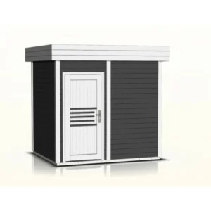 Cabine de sauna anthracite extérieur prymula 4 places 253,8x203,8 x h.259 cm