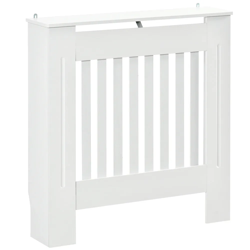 Cache-radiateur couverture radiateur grille d'ération verticale à lattes 78L x 19l x 81H cm en bois Blanc