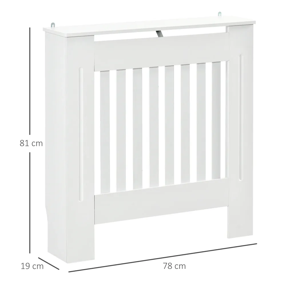 Cache-radiateur couverture radiateur grille d'ération verticale à lattes 78L x 19l x 81H cm en bois Blanc