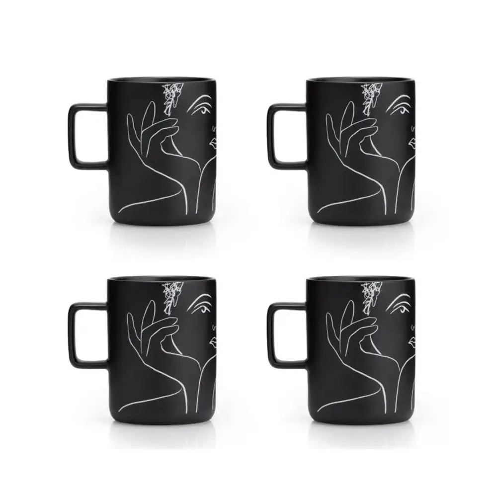 Carrol Boyes 4 Piece 375ml Radiant Mug Set Noir jais