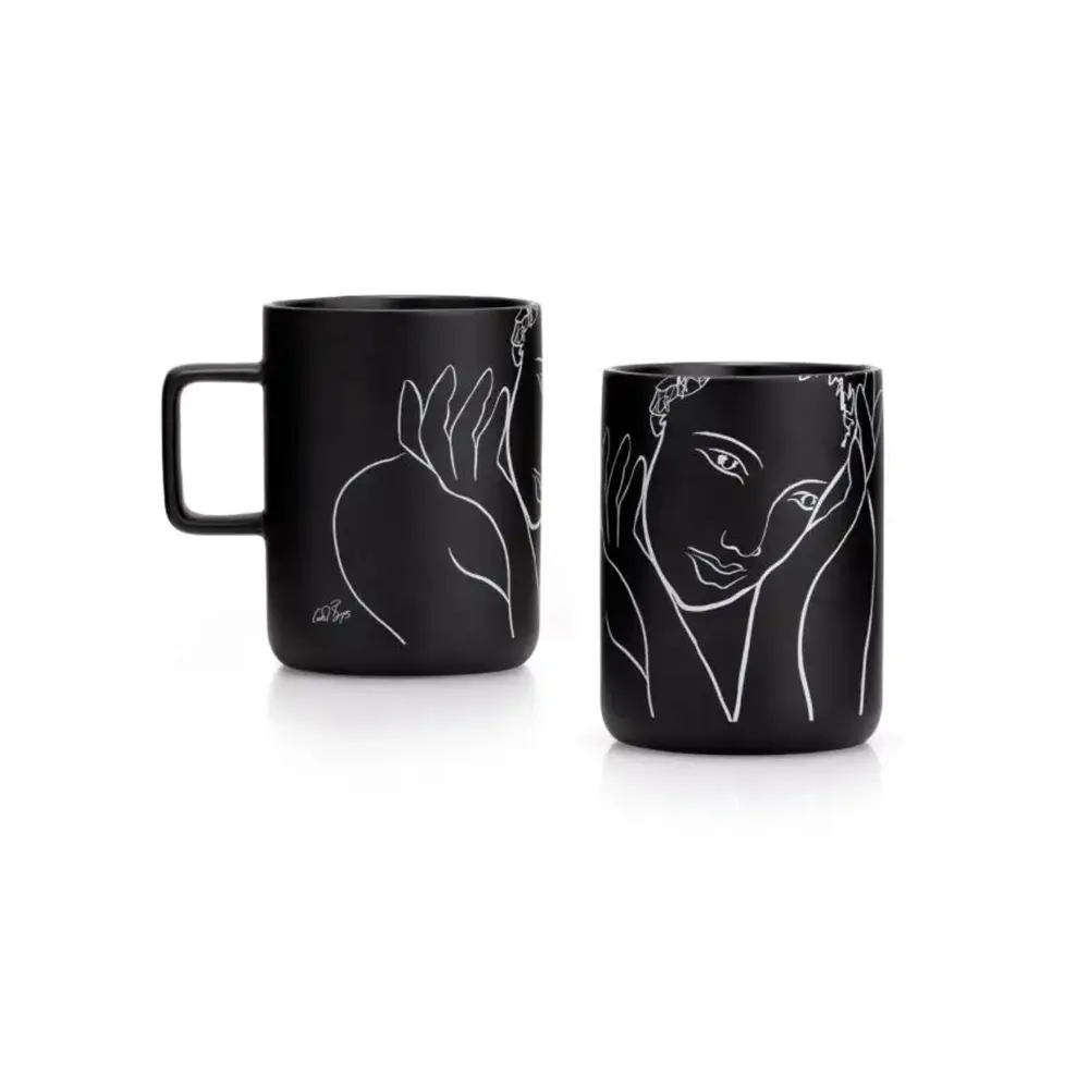 Carrol Boyes 4 Piece 375ml Radiant Mug Set Noir jais