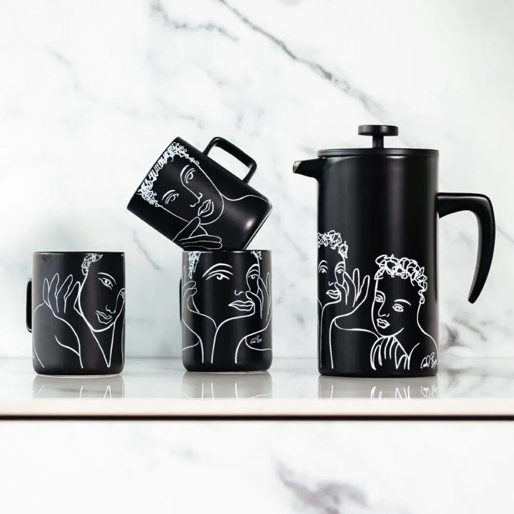 Carrol Boyes 4 Piece 375ml Radiant Mug Set Noir jais