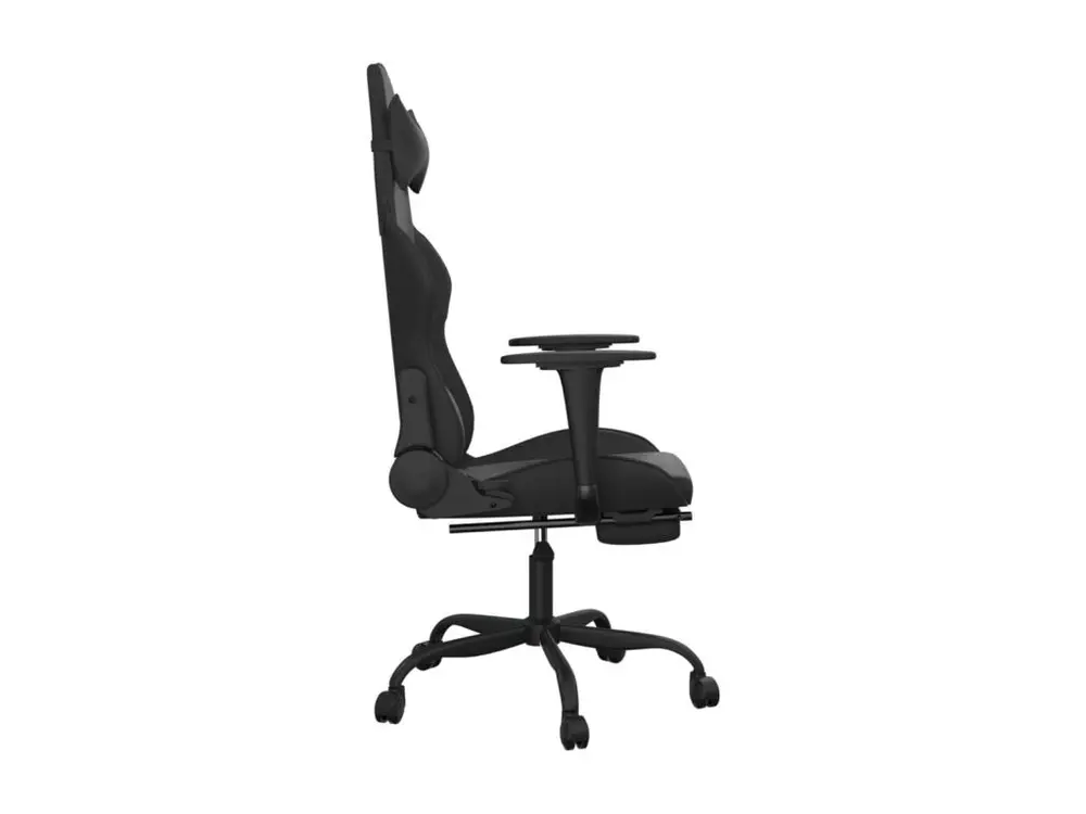 Chaise de jeu de massage avec repose-pied Noir Similicuir