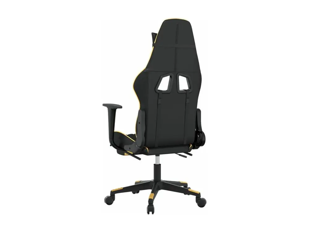 Chaise de jeu de massage avec repose-pied Noir&Doré Similicuir