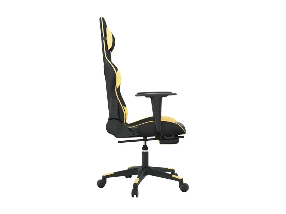 Chaise de jeu de massage avec repose-pied Noir&Doré Similicuir