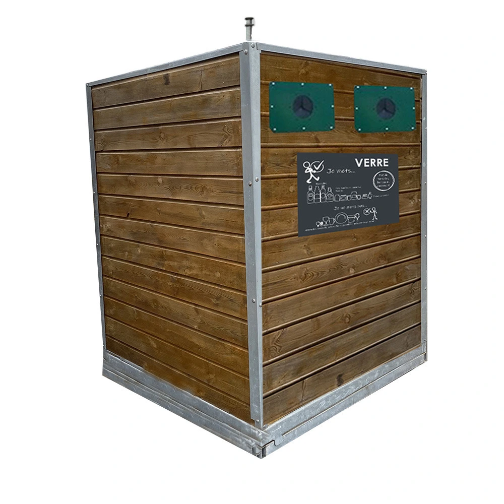 Colonne érienne d'apport volontaire 4m3 kinshofer bois sylvio- lot de 8