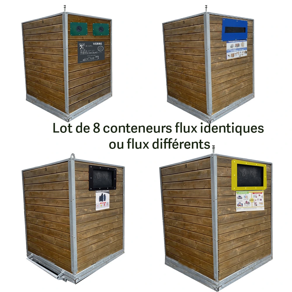 Colonne érienne d'apport volontaire 4m3 kinshofer bois sylvio- lot de 8