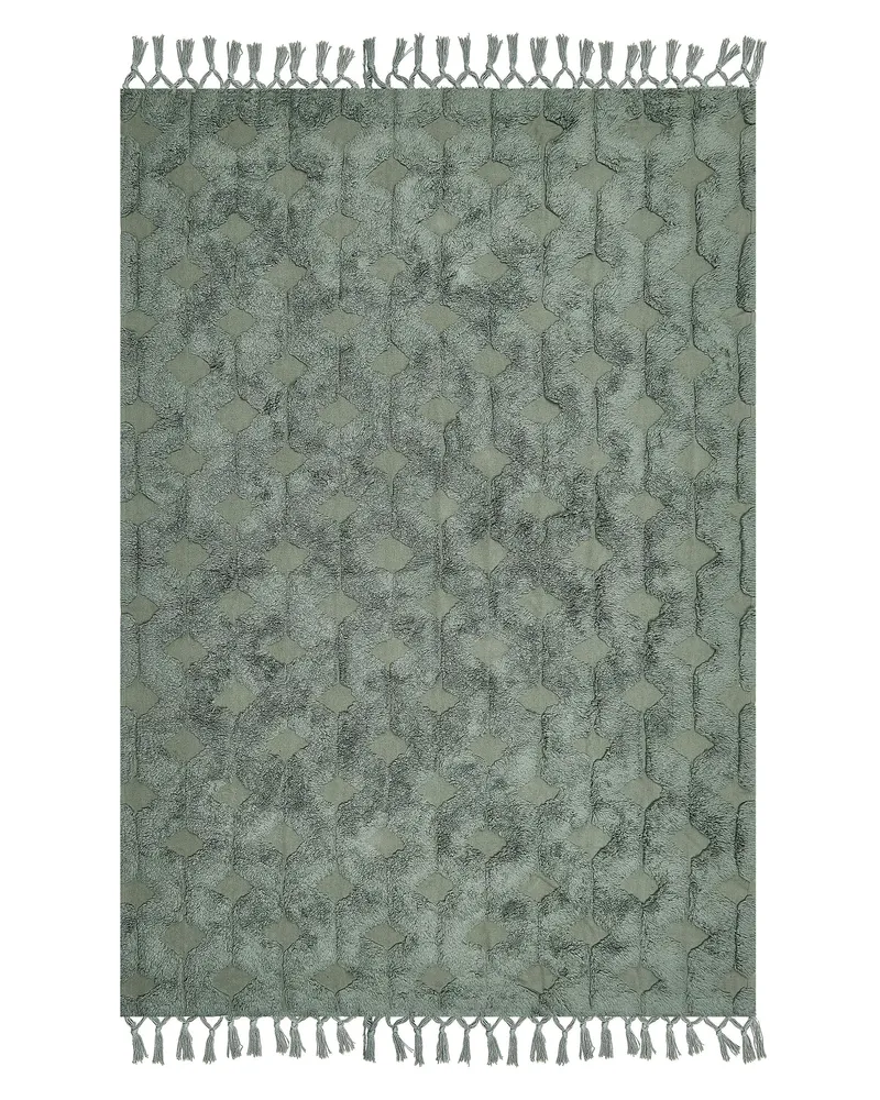 Cotton Area Rug 140 x 200 cm Vert jade KARS