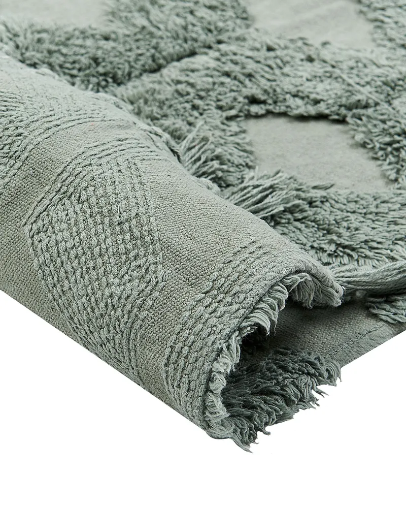 Cotton Area Rug 140 x 200 cm Vert jade KARS