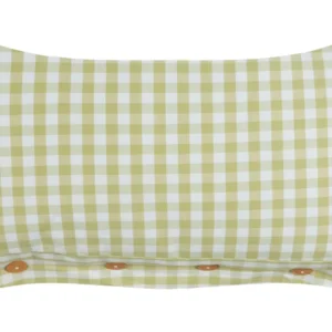Cushion Chequered Pattern 40 x 60 cm Olive Green and Blanc pur TALYA