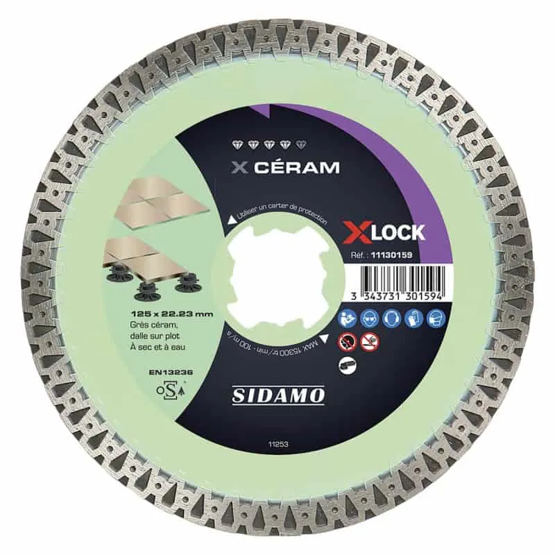 Disque diamant carrelage X CERAM 125 mm X-LOCK SIDAMO 11130159