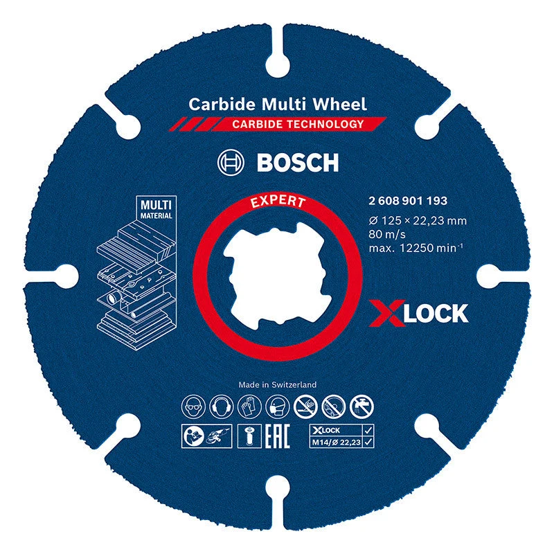 Disque à tronçonner BOSCH 2608901193 X-LOCK Expert Carbide Polyvalent Wheel 125 mm, 1 mm, 22,23 mm