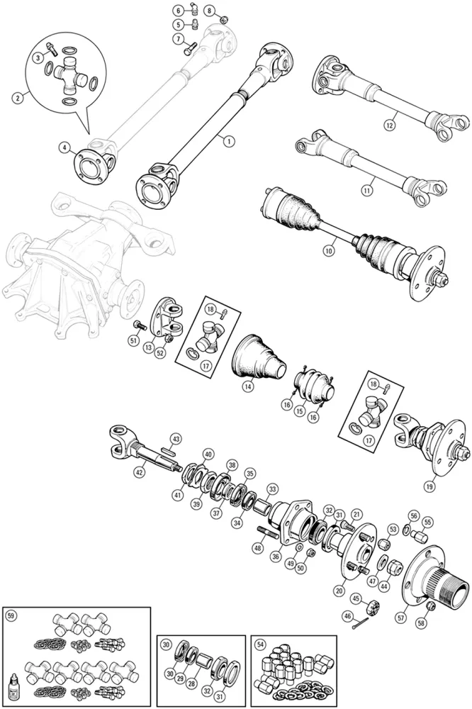 DRIVESHAFT AXLE, DE BASE, TR4A, TR5, TR6