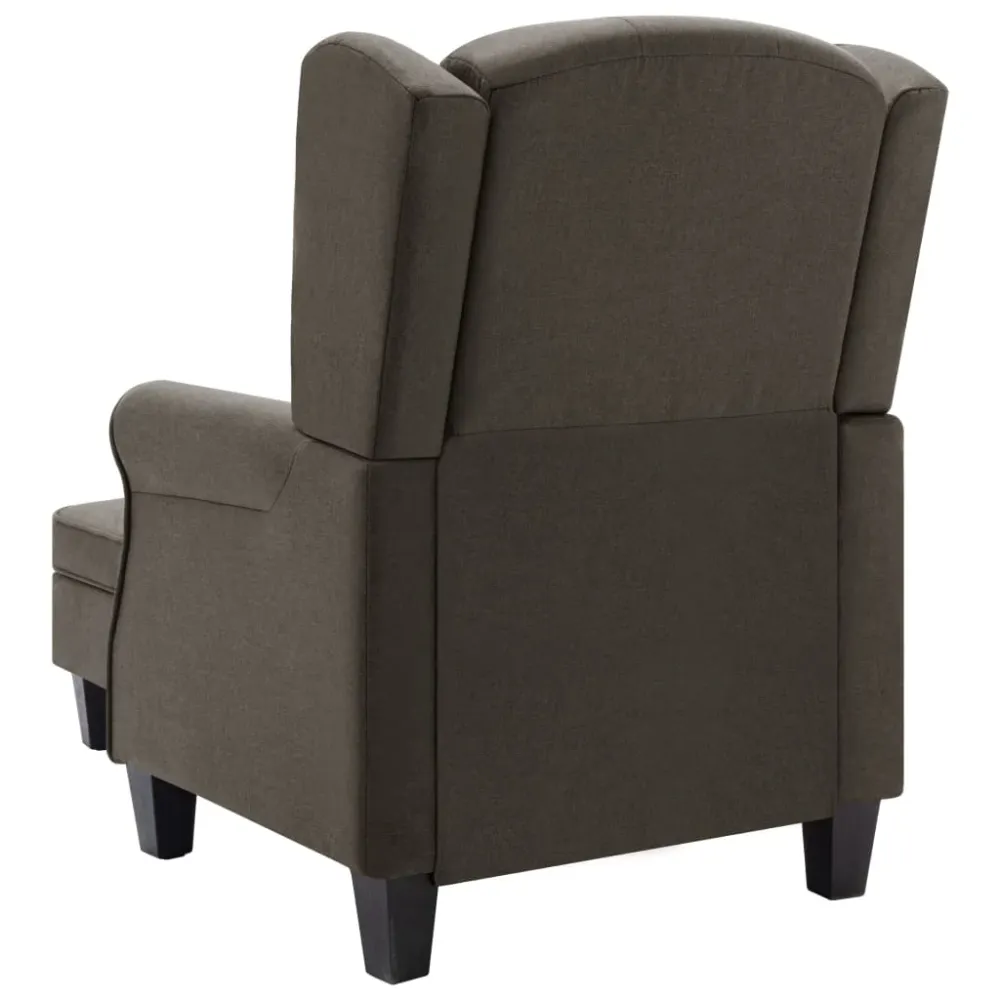 Fauteuil lounge design novateur avec repose-pieds taupe en tissu taupe DEC026845