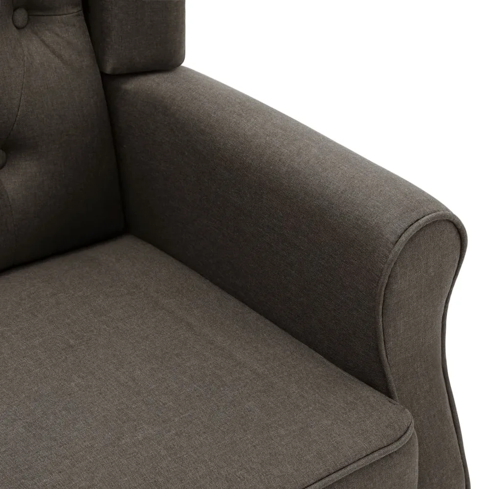 Fauteuil lounge design novateur avec repose-pieds taupe en tissu taupe DEC026845