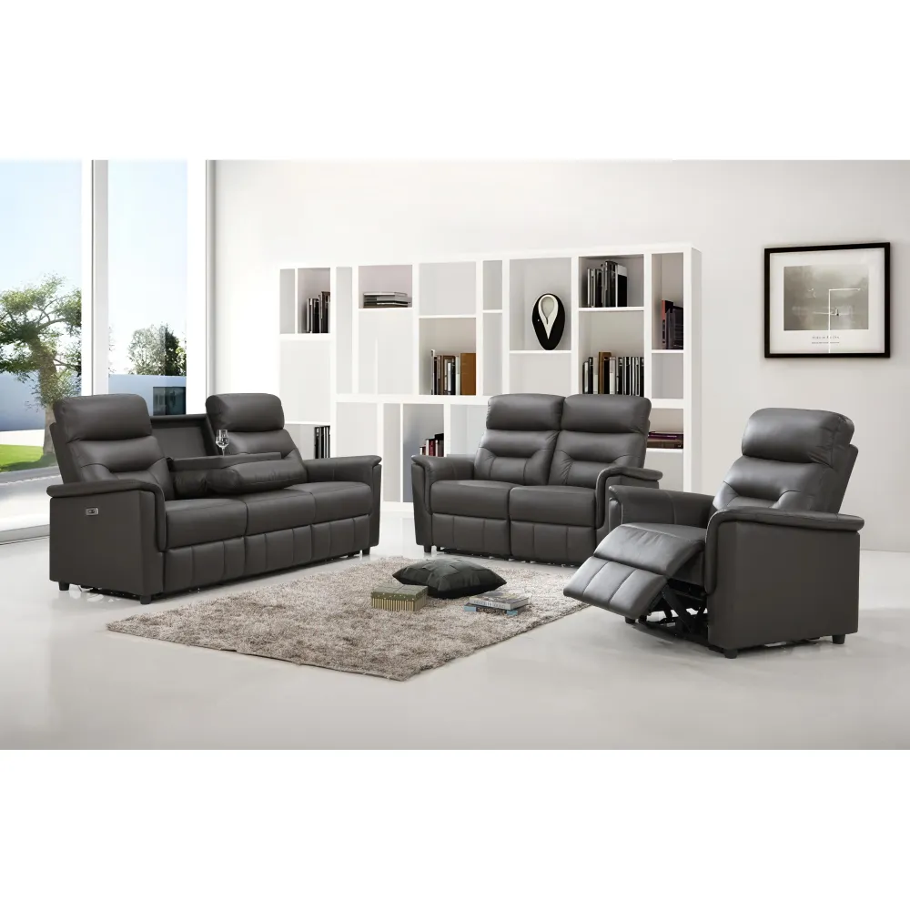IFDC Causeuse inclinable motorisée en cuir et aspect cuir IF 8140 - L