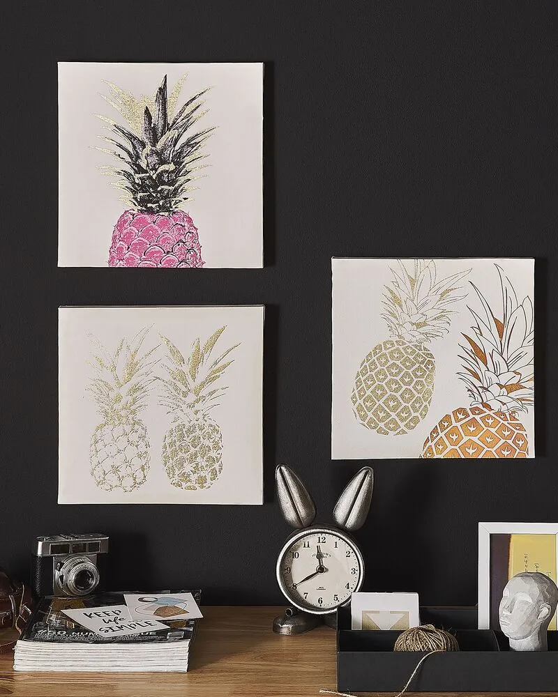 Imprimé sur toile APESIKA Carré Nature Doré