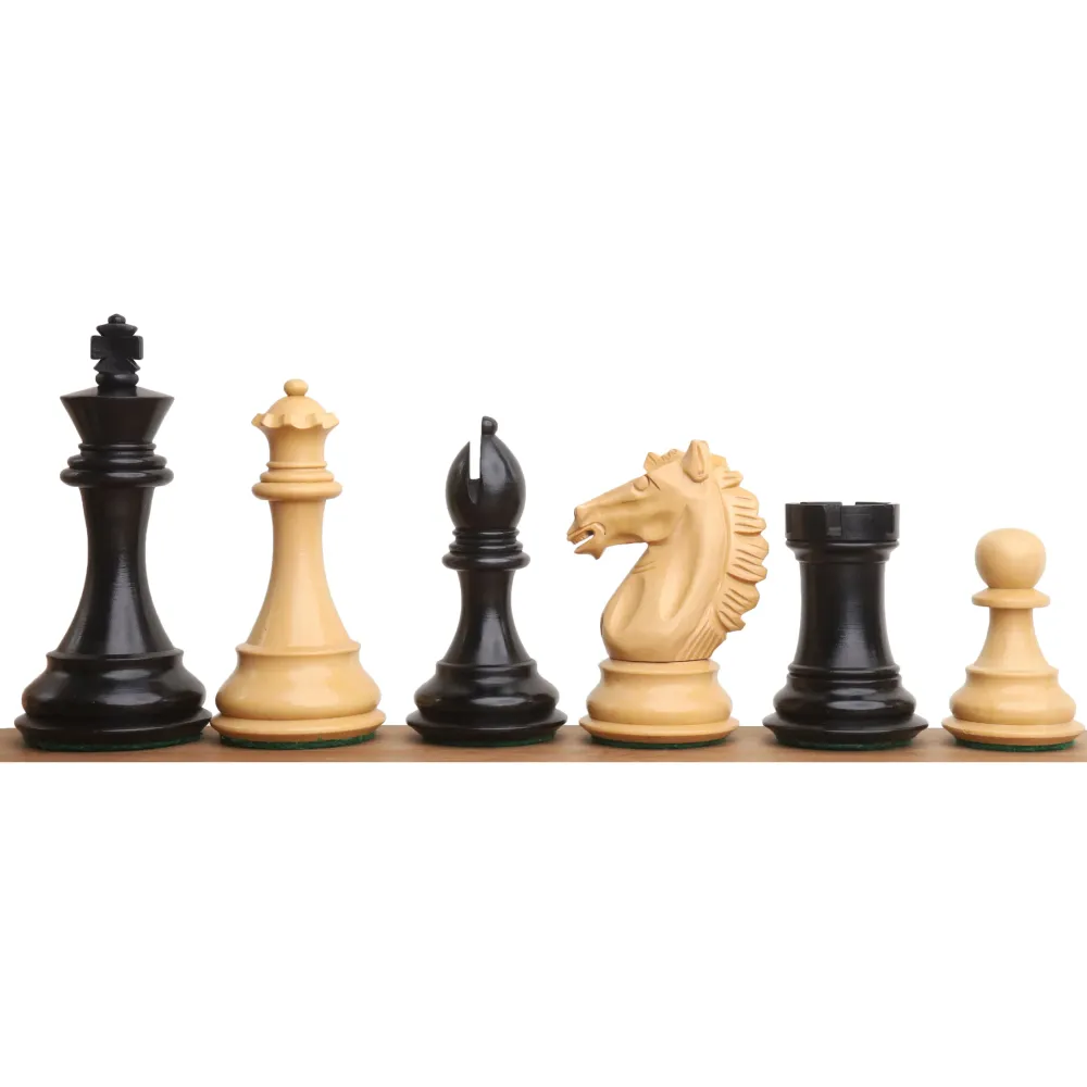 Jeu d'échecs Alban Knight Staunton 4" - Pièces d'échecs uniquement - Buis ébénisé lesté