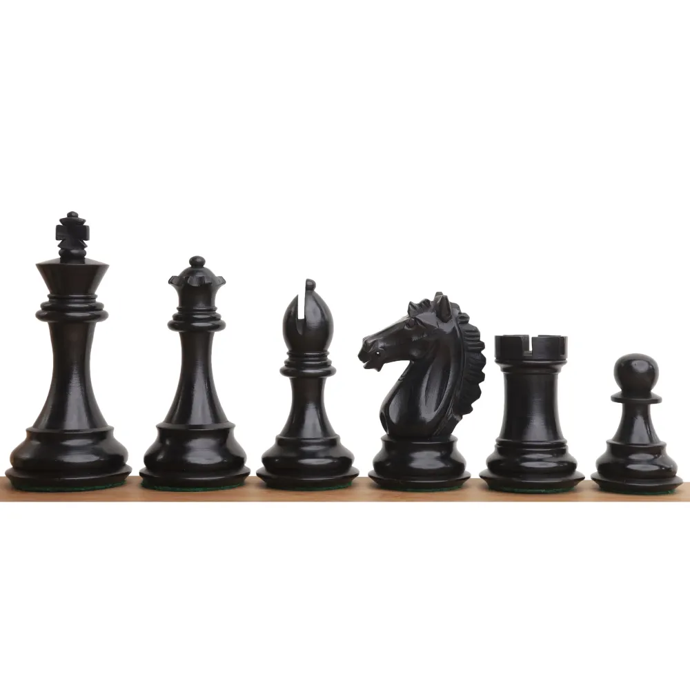 Jeu d'échecs Alban Knight Staunton 4" - Pièces d'échecs uniquement - Buis ébénisé lesté
